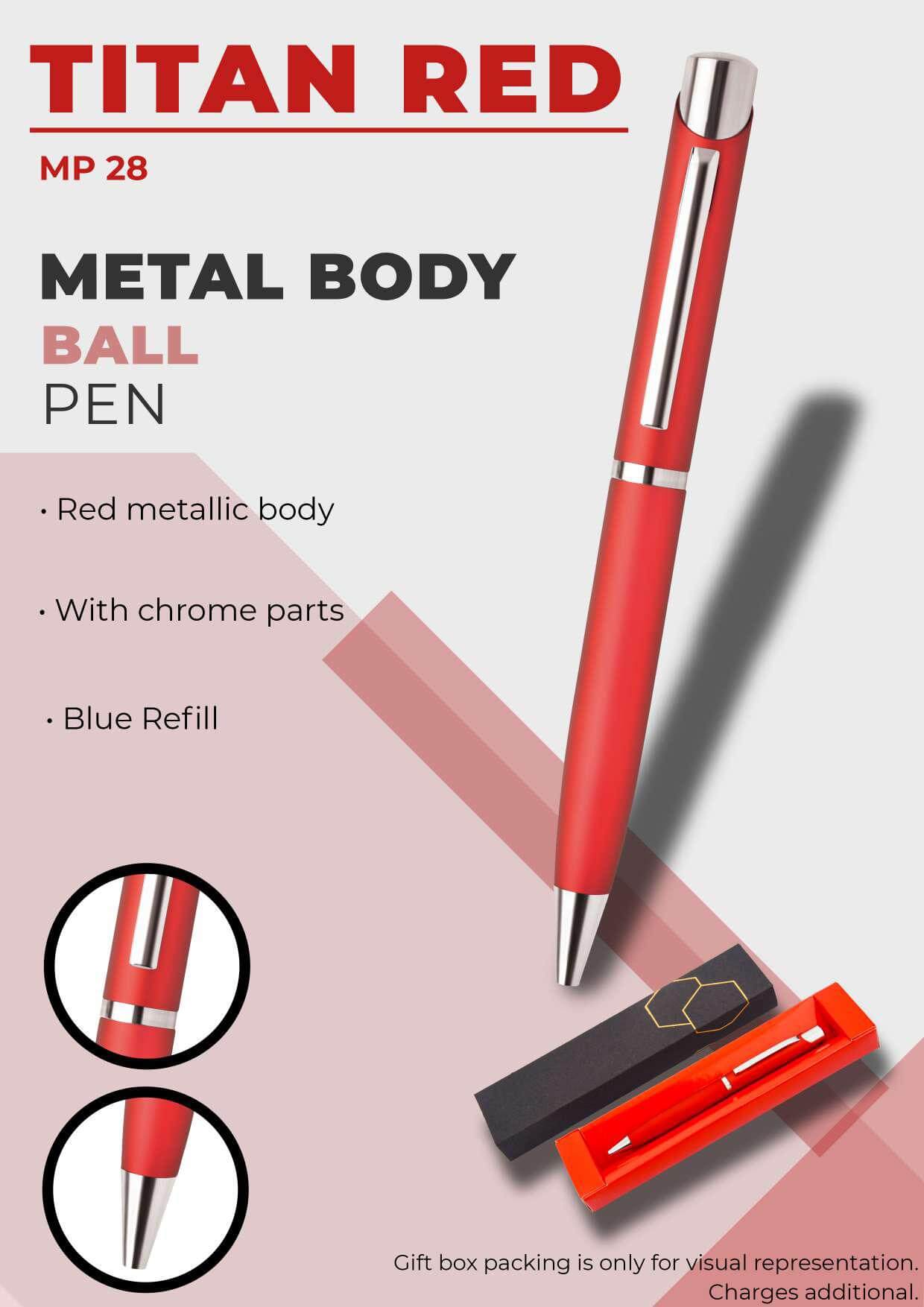 Metal Body Ball Pen Titan Red